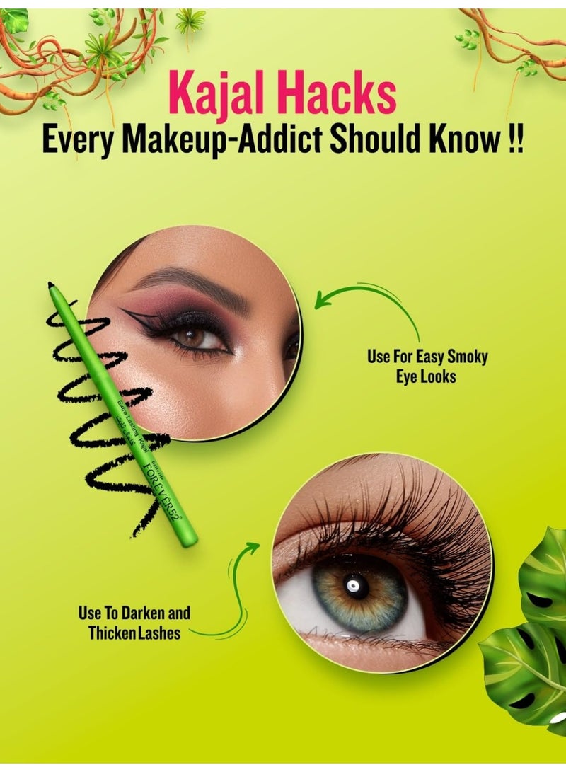 Daily Life Forever52 Amazonic Black Kajal | 24Hr Long Stay | One Stroke Smooth Glide | Waterproof, Smudgeproof & Fadeproof | Deep Matte Finish | Vegan, Cruelty Free & Dermatologically Tested (0.35g, 1pc) - Image 3