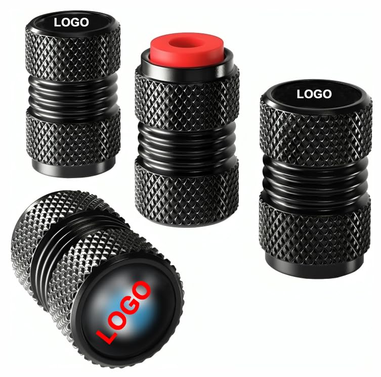 GREENWORLD Black Heavy Duty Keychain with 4 Piece Black TYRE Valve Cap with O-Ring (BNW) - Image 2