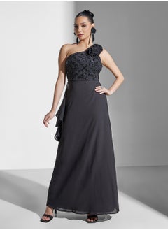 Maya One Shoulder Embellished Tiered Dress  - Image 1