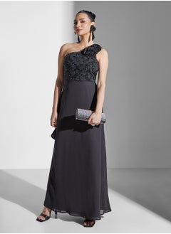 Maya One Shoulder Embellished Tiered Dress  - Image 5