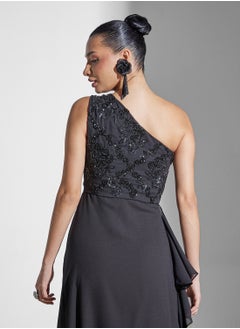 Maya One Shoulder Embellished Tiered Dress  - Image 4