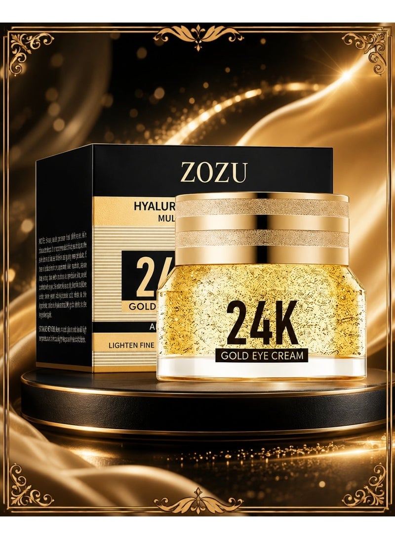 Zozu 1pc 40g Golden Hyaluronic Acid Rich Intensive Moisturizing Eye Cream - Plumps and Smooths Fine Lines, Wrinkles, and Dehydrated Skin - Hypoallergenic, Suitable for All Skin Types including Sensitive Skin - Image 1