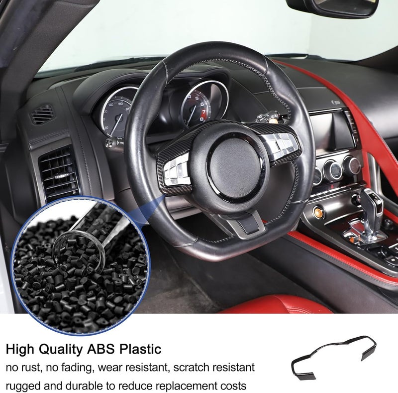 Daeiclru Carbon Fiber Steering Wheel Cover Trim for Jaguar - Image 4