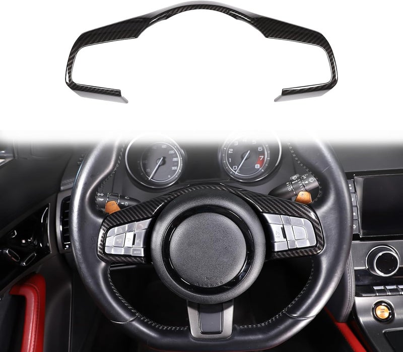 Daeiclru Carbon Fiber Steering Wheel Cover Trim for Jaguar - Image 1