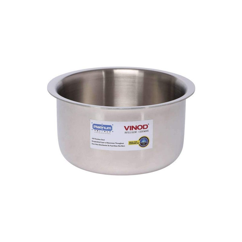 VINOD Vinod Platinum Triply Stainless Steel Tope with Stainless Steel Lid 35 litres Capacity 20 cm Diameter Silver Induction and Gas Stove Friendly 5 Years Warranty - Image 4