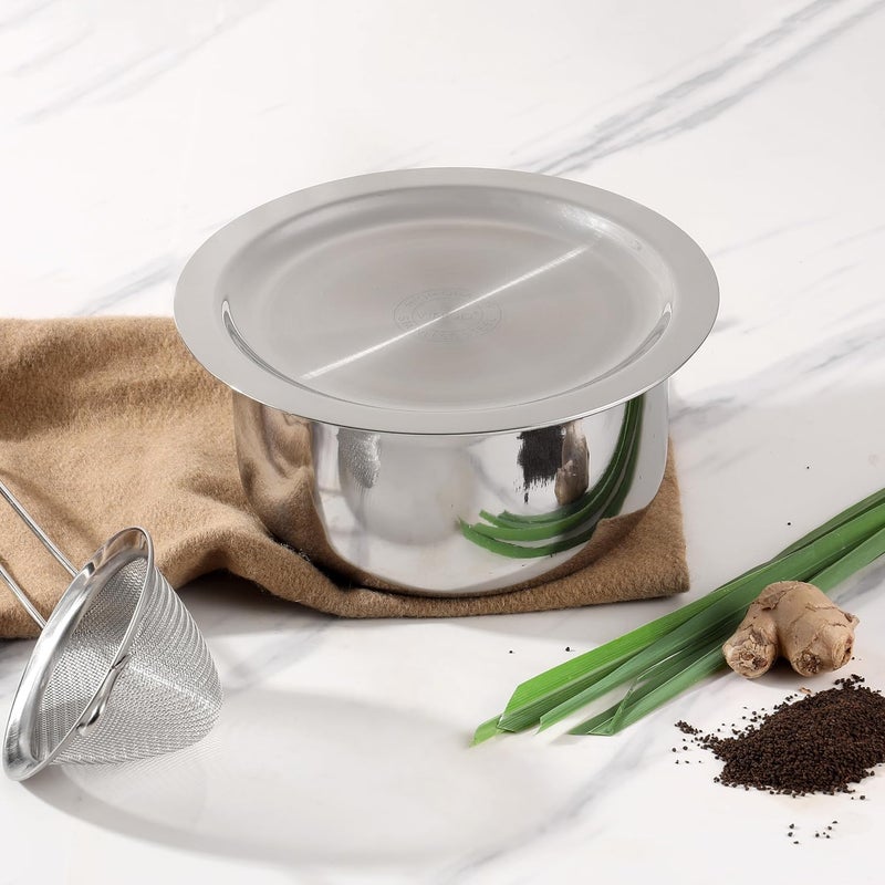 VINOD Vinod Platinum Triply Stainless Steel Tope with Stainless Steel Lid 35 litres Capacity 20 cm Diameter Silver Induction and Gas Stove Friendly 5 Years Warranty - Image 2