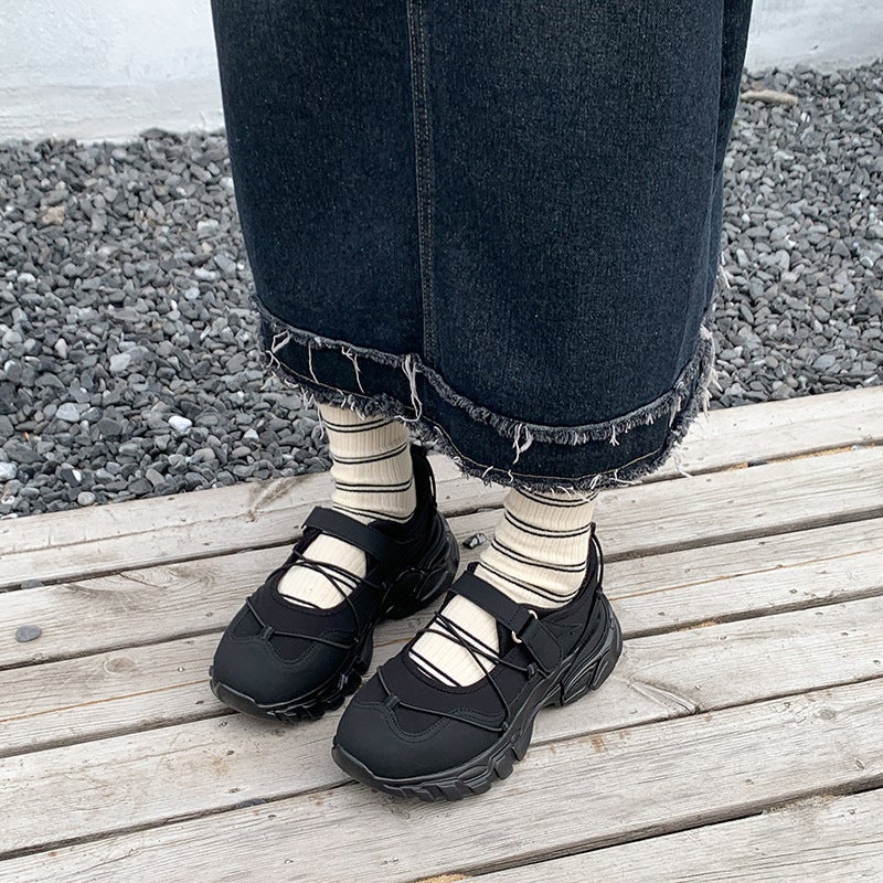 South Korea Academy Style Velcro Design Platform Sneaker Casual Shoes Ballet Mary Jane Shoes - Image 4