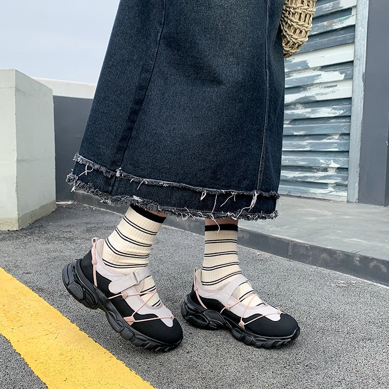 South Korea Academy Style Velcro Design Platform Sneaker Casual Shoes Ballet Mary Jane Shoes - Image 5