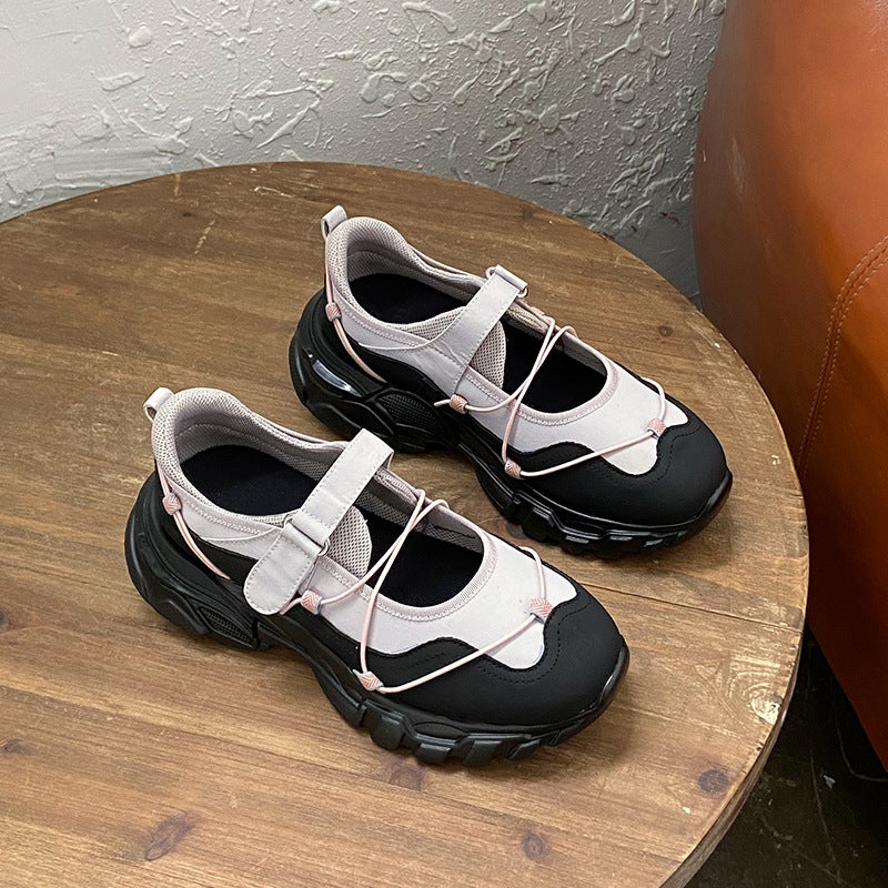 South Korea Academy Style Velcro Design Platform Sneaker Casual Shoes Ballet Mary Jane Shoes - Image 2