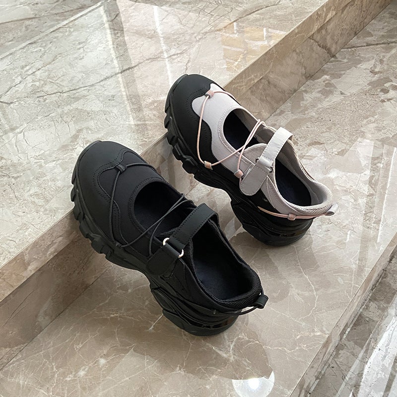 South Korea Academy Style Velcro Design Platform Sneaker Casual Shoes Ballet Mary Jane Shoes - Image 3