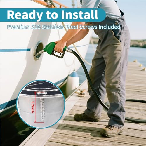 RiaYer 316 Stainless Steel Angled Diesel Deck Fill with Keyless Cap (1-1/2" | 38mm) – Marine Boat Fuel Tank Filler & Vent - Image 4