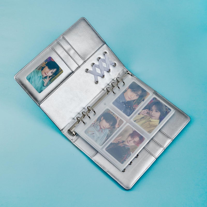 Mandu Deco Coquette A5 Silver Ballerina Lace Binder, 10 Pocket Pages for Kpop Photocards, 1 Set of Backboards - Image 2
