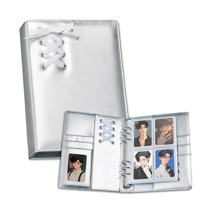 Mandu Deco Coquette A5 Silver Ballerina Lace Binder, 10 Pocket Pages for Kpop Photocards, 1 Set of Backboards - Image 1