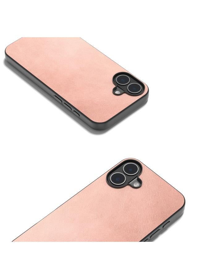 S-TOP Case For iPhone 16 Plus Black Frame Two-color Calf Texture PU Phone Case - Image 3