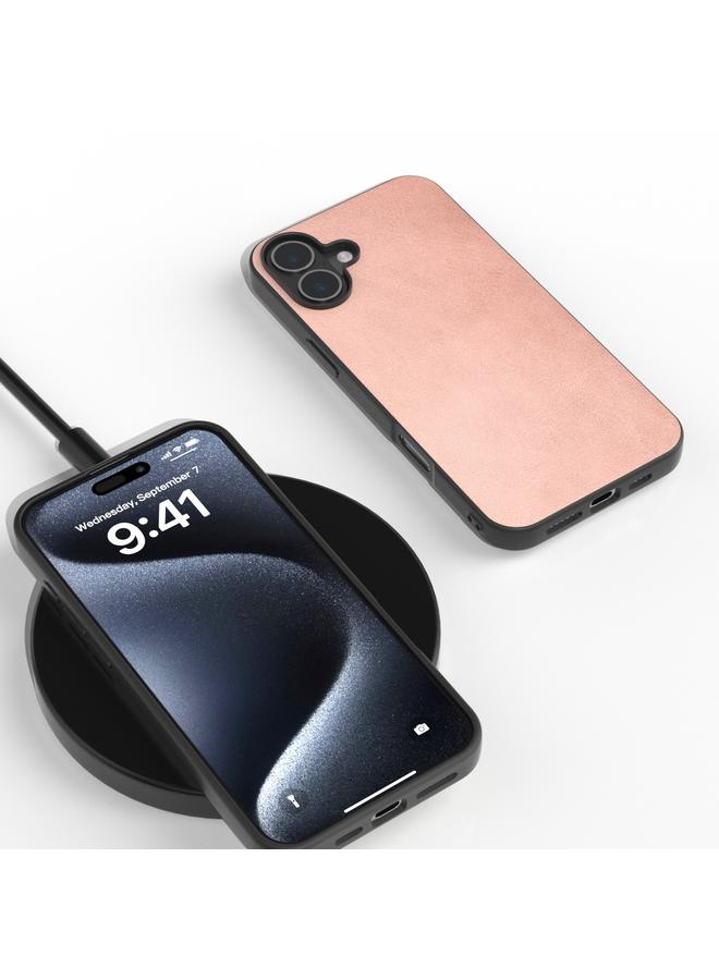 S-TOP Case For iPhone 16 Plus Black Frame Two-color Calf Texture PU Phone Case - Image 2