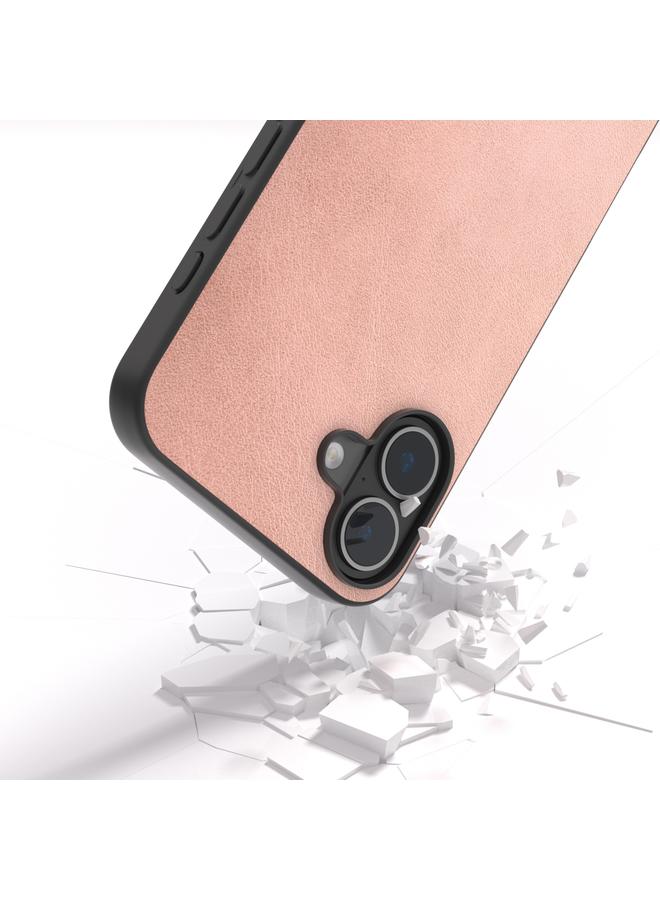 S-TOP Case For iPhone 16 Plus Black Frame Two-color Calf Texture PU Phone Case - Image 4