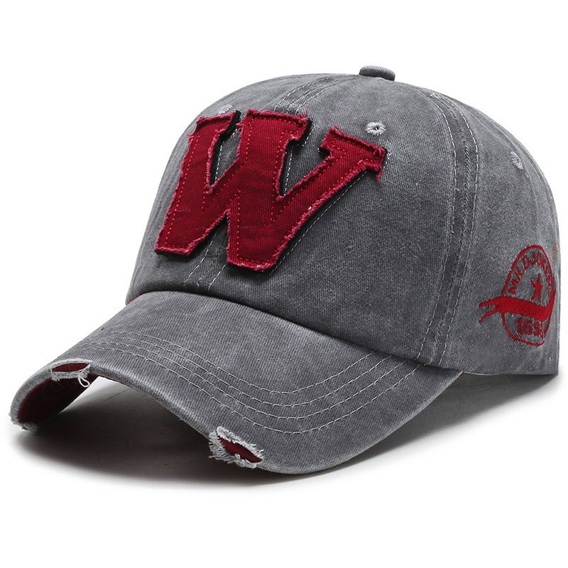 Embroidery Cap Unisex Spring Autumn Outdoor Washed Sunshade Baseball Hat - Image 1