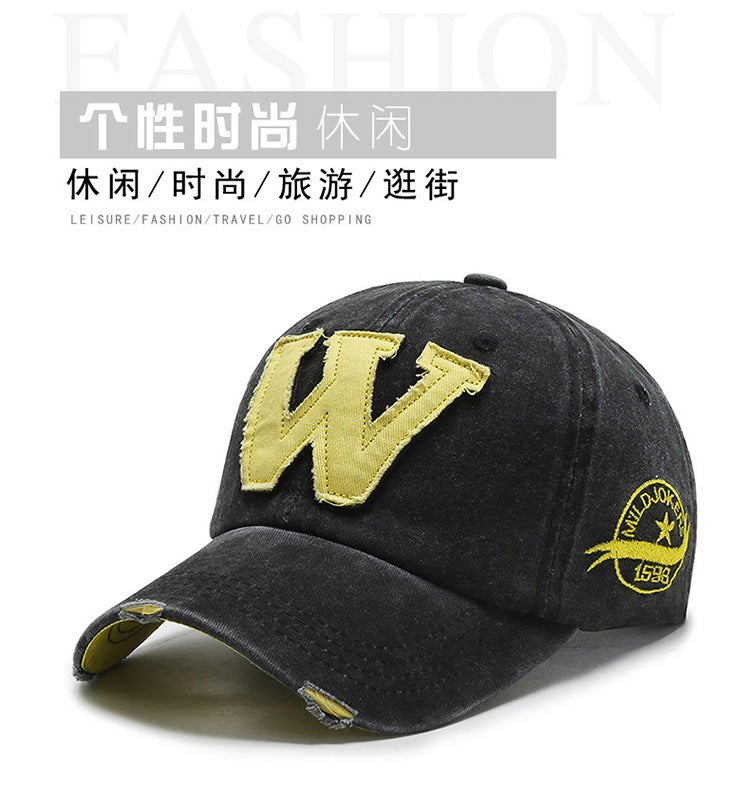 Embroidery Cap Unisex Spring Autumn Outdoor Washed Sunshade Baseball Hat - Image 2