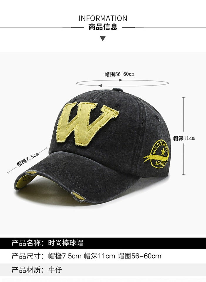 Embroidery Cap Unisex Spring Autumn Outdoor Washed Sunshade Baseball Hat - Image 3