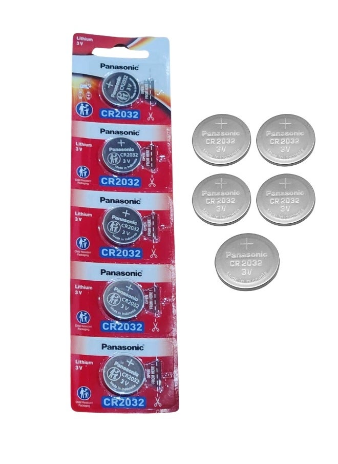 Panasonic Panasonic Batteries CR2032 Lithum Battery, 3V ,Coin Cell (5 pieces) 