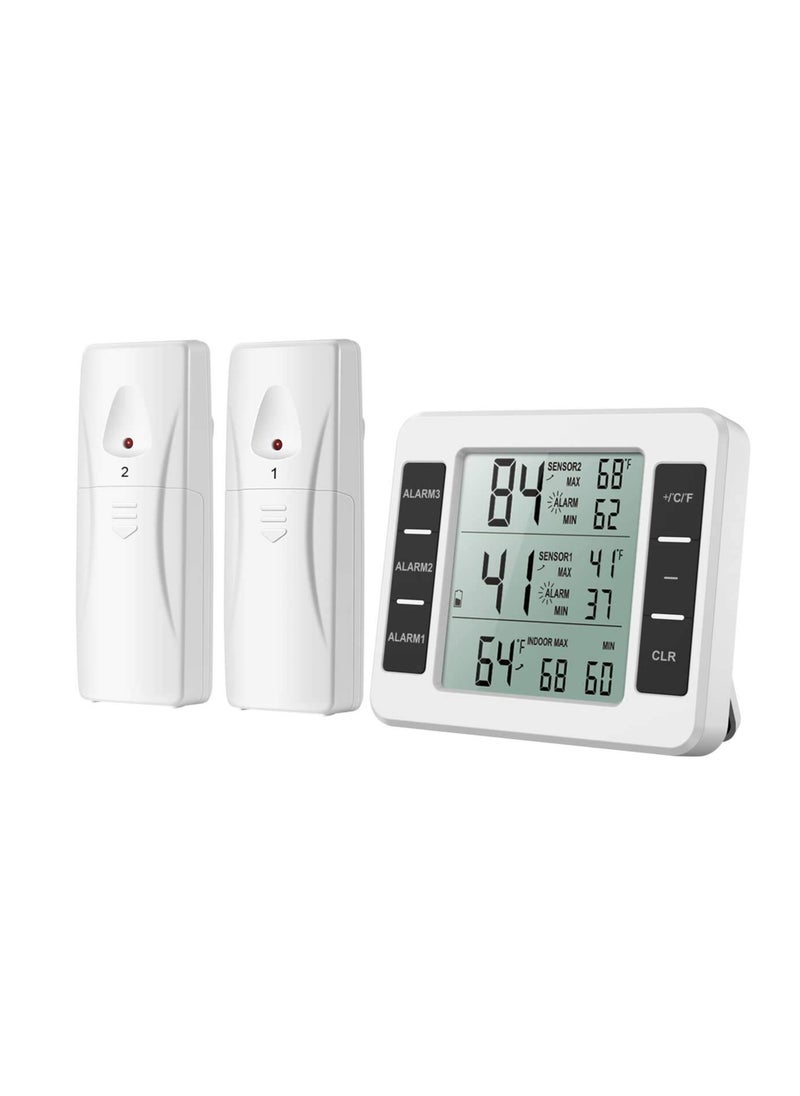 Refrigerator Thermometer, Wireless Indoor Outdoor Freezer Thermometer, Sensor Temperature Monitor with Audible Alarm Temperature Gauge for Kitchen, Freezer, Home - pzsku/ZB27FD8BDE994D84049AFZ/45/_/1704263431/34cb47ba-9f5a-4036-974a-12e80c7faa48