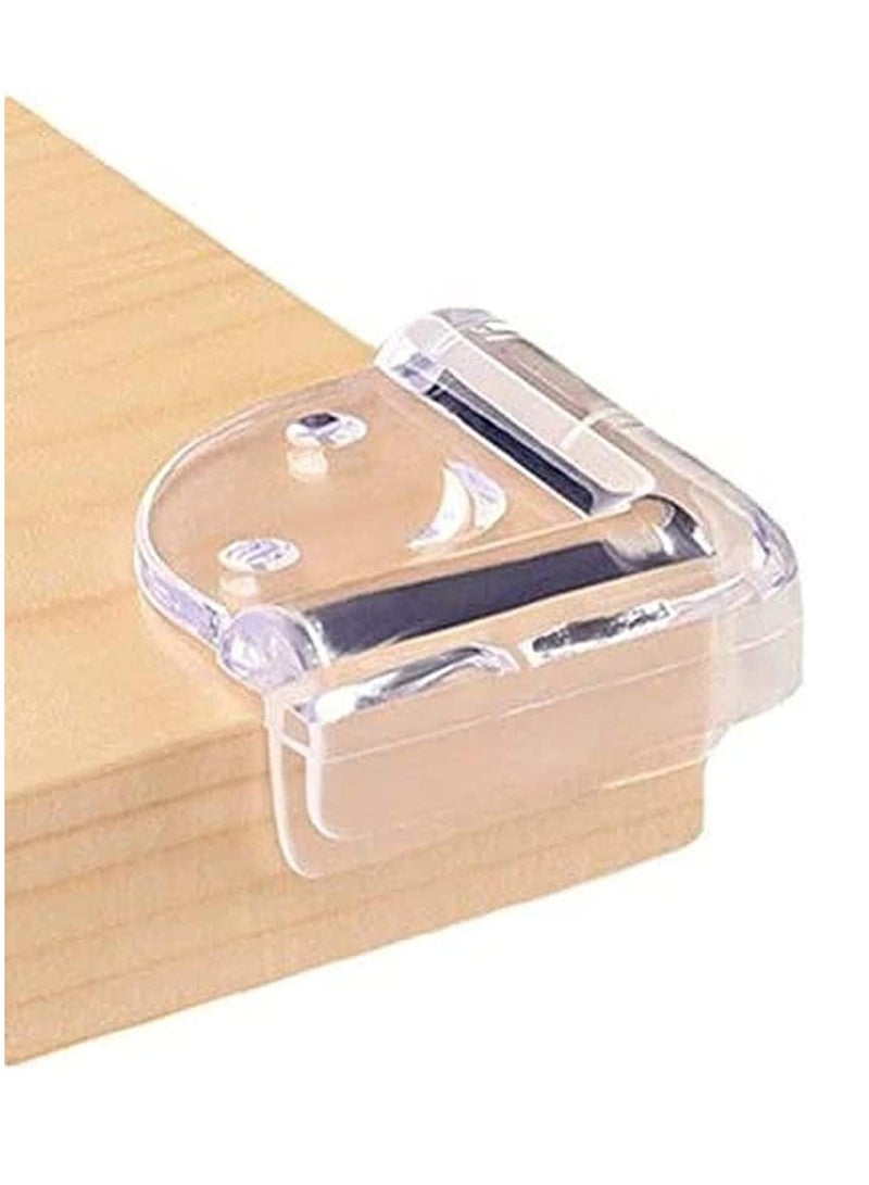 ECVV Baby Proofing Corner Guards, Bumper Furniture Table Edge Sharp Corner Protectors Clear PVC Cover for Toddler Kids with Adhesive Tape Smiley L-Shaped (12 Pieces) Black - Image 1