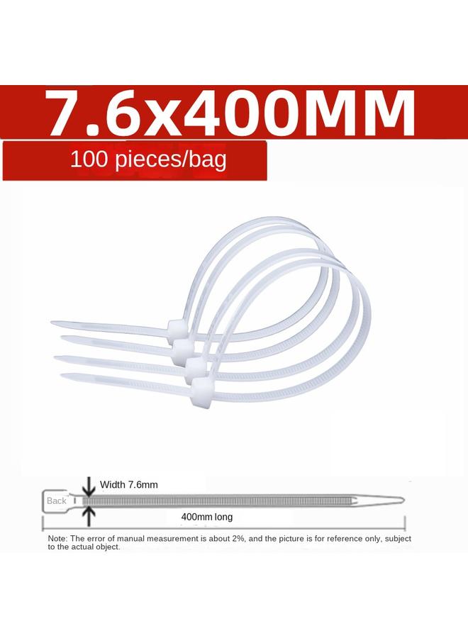 الأزرق جي دبليو الشريط البلاستيكي النايلون مشبك كبير ، حزام ربط ، خط حزمة ، خنق ، أسود وأبيض ، شد بإحكام - Image 1