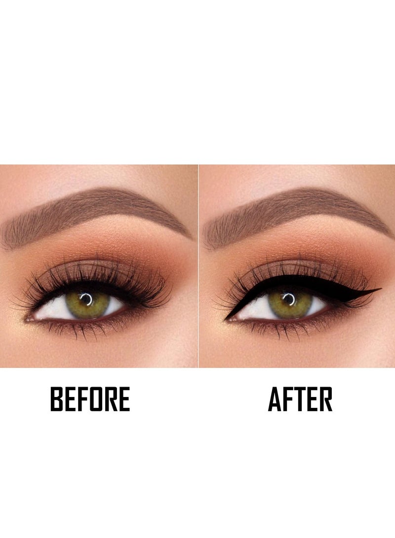 SYOSI 2 PCS Liquid Eyeliner, Highly Pigmented and Waterproof Eyeliner, For Intense Eye Definition, Smear-proof Eyeliner Liquid, Includes Easy Grip Wand and Felt Tip Eyeliner Applicator(Black) - Image 3