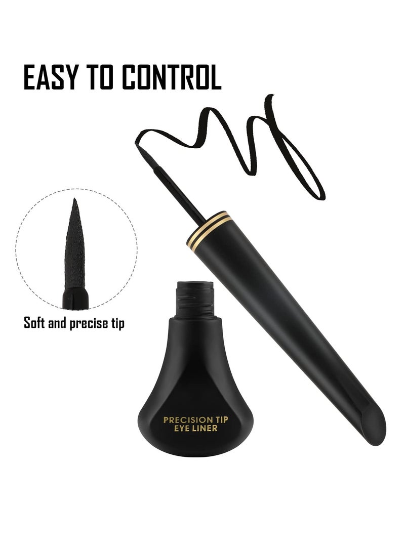 SYOSI 2 PCS Liquid Eyeliner, Highly Pigmented and Waterproof Eyeliner, For Intense Eye Definition, Smear-proof Eyeliner Liquid, Includes Easy Grip Wand and Felt Tip Eyeliner Applicator(Black) - Image 2