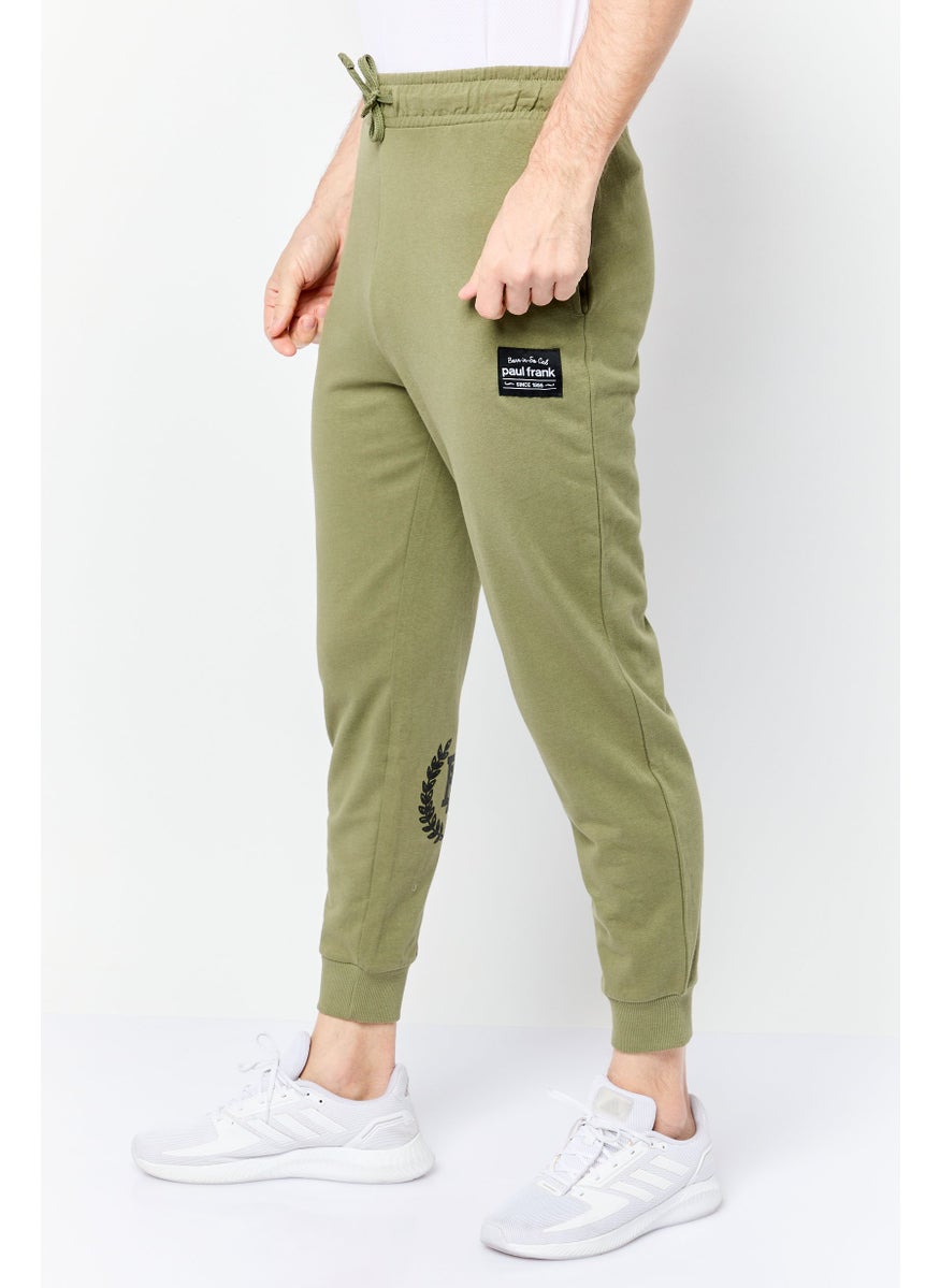 Paul Frank Men Regular Fit Brand Logo Sweatpant Pants, Olive  - Image 2