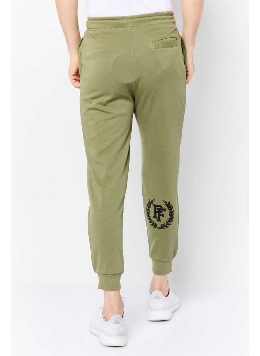 Paul Frank Men Regular Fit Brand Logo Sweatpant Pants, Olive  - Image 3