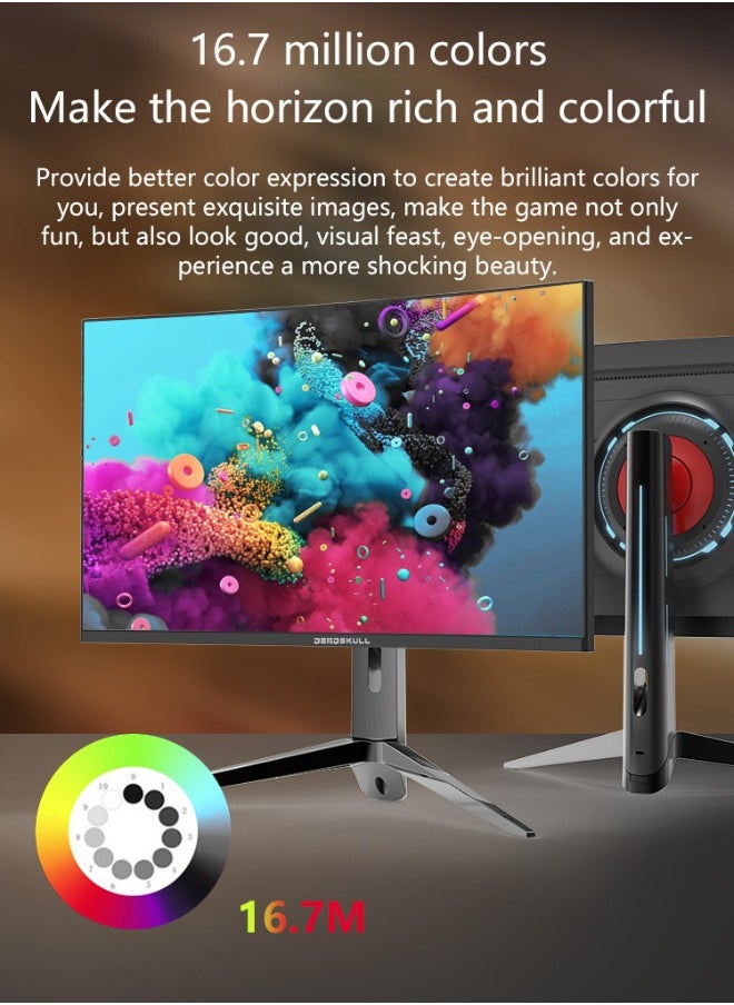 شاشة ألعاب منحنية مقاس 27 بوصة بدقة 2K QHD 2560 × 1440 ومعدل تحديث 144 هرتز ووقت استجابة 1 مللي ثانية AMD FreeSync (متوافق مع NVIDIA G-Sync)، لوحة IPS مع مكبر صوت مدمج