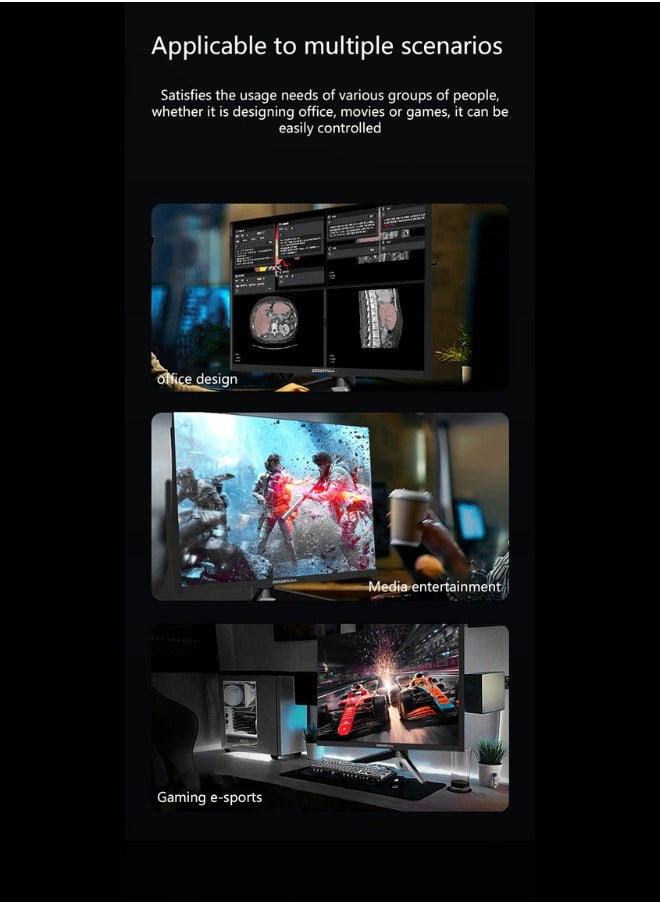 شاشة ألعاب منحنية مقاس 27 بوصة بدقة 2K QHD 2560 × 1440 ومعدل تحديث 144 هرتز ووقت استجابة 1 مللي ثانية AMD FreeSync (متوافق مع NVIDIA G-Sync)، لوحة IPS مع مكبر صوت مدمج