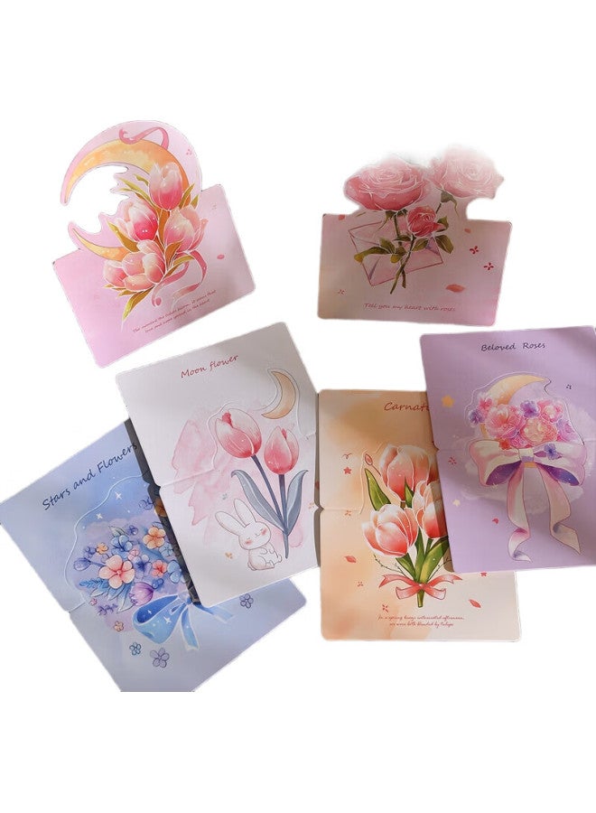 Kingdee Birthday Greeting Cards, 30 Pieces, 3D Flower Bouquet Cards, Birthday Gift Postcards, Qixi Valentine'S Day Decorative Cards, Blessing Cards, Confession Cards, High-End Feel - Image 3