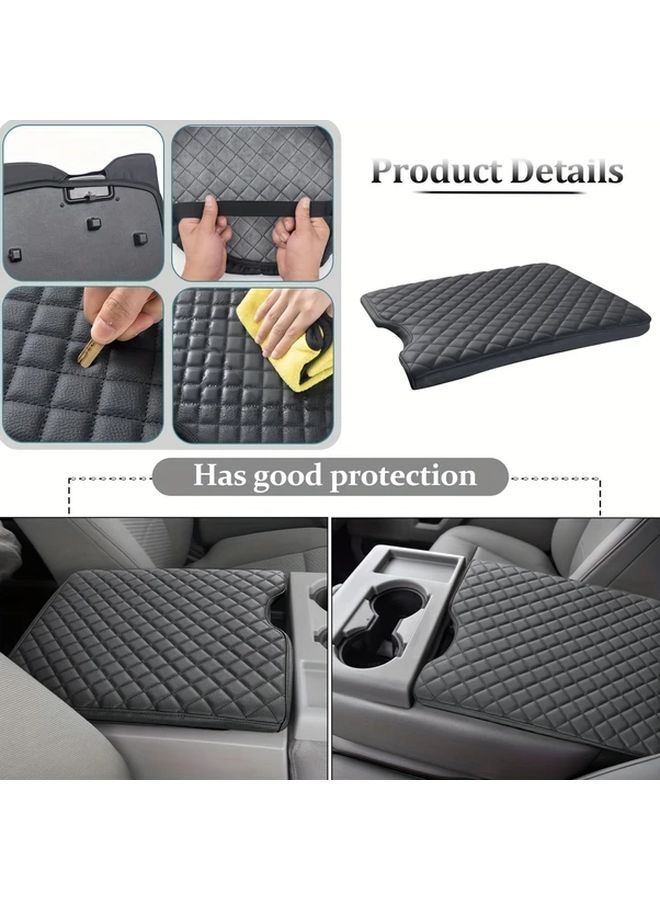 The Armrest Cover Is Suitable For 2015 2024 Ford F150 And 2017 2024 Ford F250 F350 F450 With 40 20 40 Folding Seats Scratch Resistant Faux Leather Armrest Pad Black For Folding Seats Only - Image 5