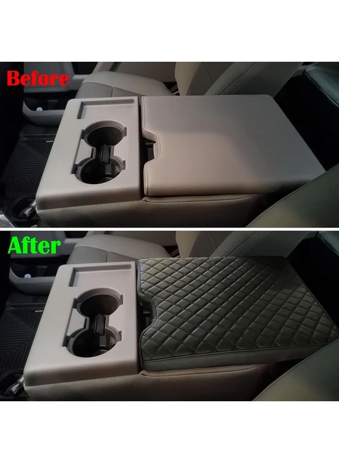 The Armrest Cover Is Suitable For 2015 2024 Ford F150 And 2017 2024 Ford F250 F350 F450 With 40 20 40 Folding Seats Scratch Resistant Faux Leather Armrest Pad Black For Folding Seats Only - Image 3