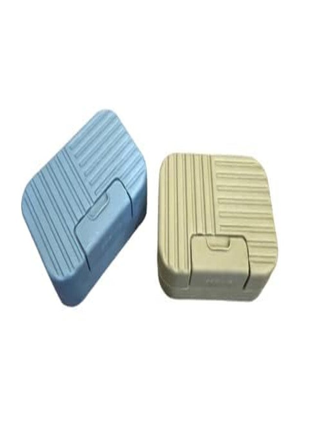 Keetly Soap Case Portable || Waterproof Leakproof Plastic || Soap Box Case Holder || for Outdoors Travel Home Use || Simple and Adjustable Soap Box for Unisex Blue, Green - Pack of 2 - Image 2