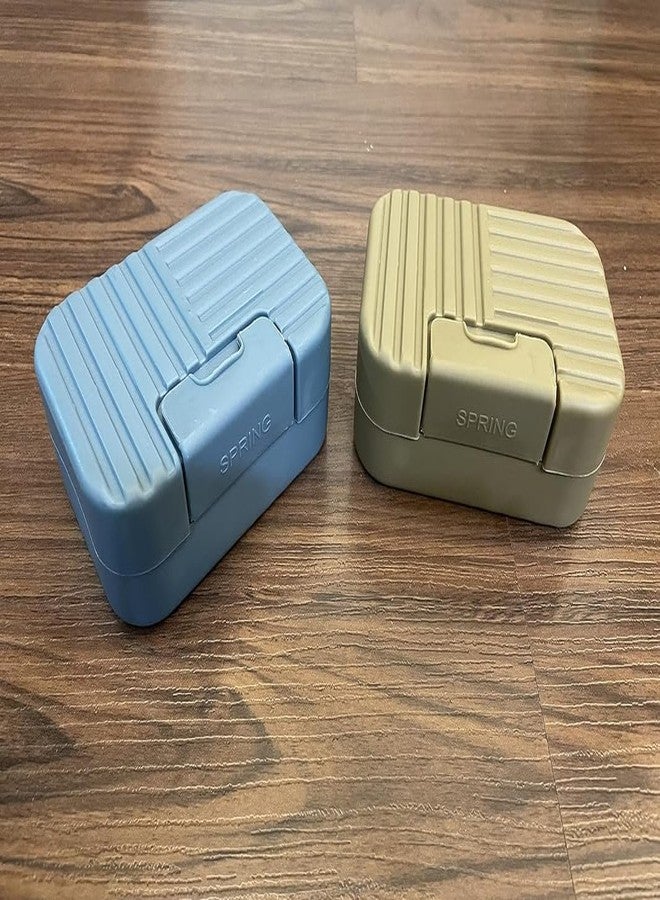 Keetly Soap Case Portable || Waterproof Leakproof Plastic || Soap Box Case Holder || for Outdoors Travel Home Use || Simple and Adjustable Soap Box for Unisex Blue, Green - Pack of 2 - Image 3