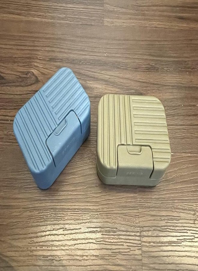 Keetly Soap Case Portable || Waterproof Leakproof Plastic || Soap Box Case Holder || for Outdoors Travel Home Use || Simple and Adjustable Soap Box for Unisex Blue, Green - Pack of 2 - Image 4