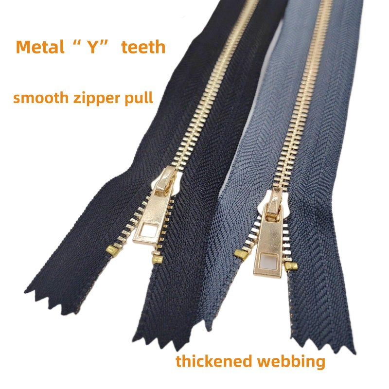Wonesifee Metal Zippers 10pcs #3 Close-end Non-Separating Zippers Golden Plated Bulk 10Colosr for Sewing Purses Bags Jackets Pockets Handbags DIY 20cm/8" 8inch - Image 3