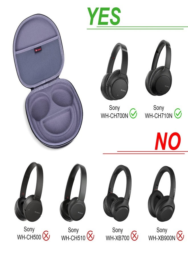 XANAD Hard Case for Sony WH-CH720N/WH-CH520N/WH-CH710N/WH-CH510 Wireless Bluetooth Noise Canceling Over The Ear Headphones - Storage Protective Travel Carrying Bag(Grey) - Image 4