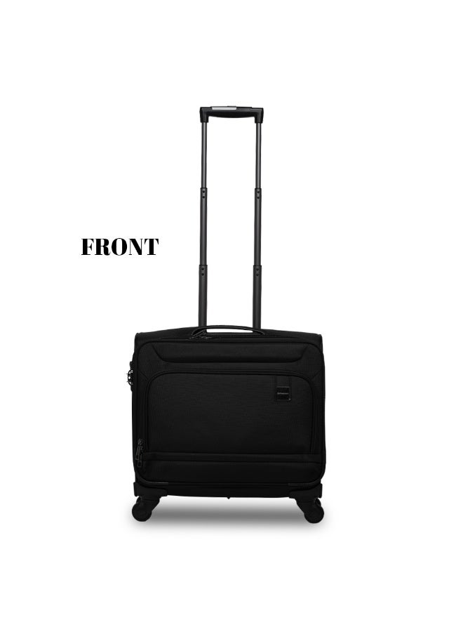 PRESIDENT Premium Pilot Bag Water Resistant 4 Smooth Wheeled Rolling Laptop Case with Safe Zippers for Unisex, 9596 -Black - Image 1