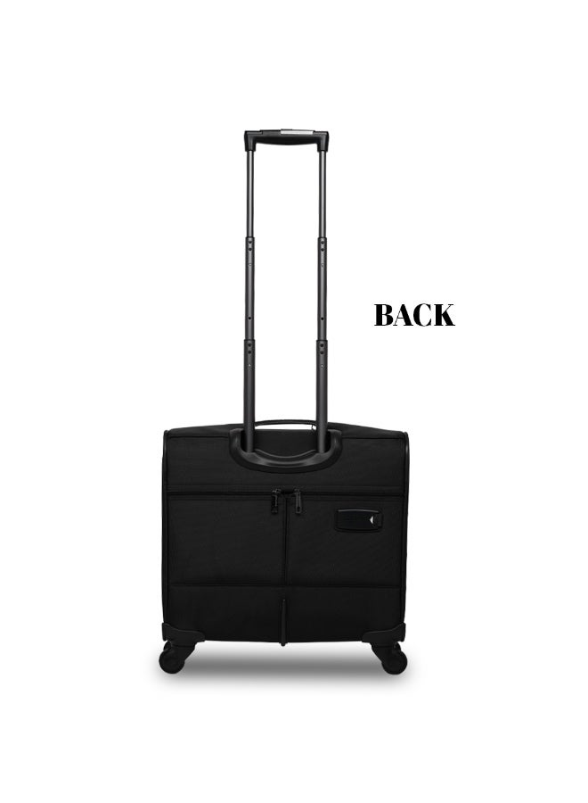 PRESIDENT Premium Pilot Bag Water Resistant 4 Smooth Wheeled Rolling Laptop Case with Safe Zippers for Unisex, 9596 -Black - Image 3
