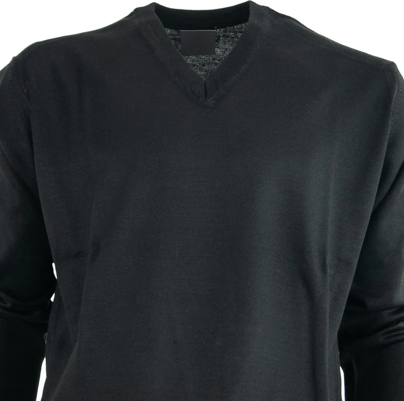 اوبلاند Men's Dad Sweater V-Neck Fine Wool Woven