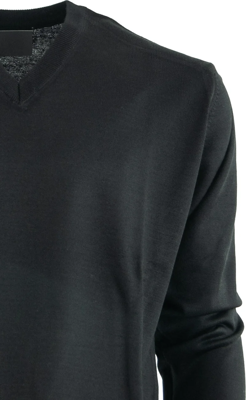 اوبلاند Men's Dad Sweater V-Neck Fine Wool Woven