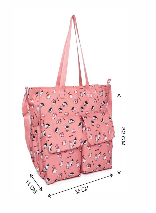 ASTRID Peach Multicompartment Diaper Bag With Mumma Pad For Women (Peach) - Image 3