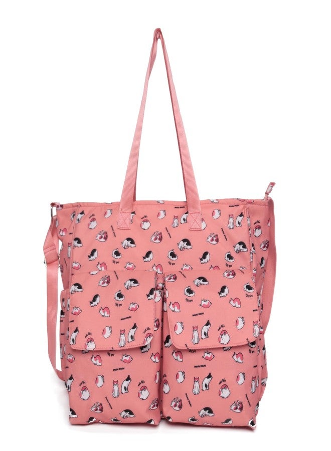 ASTRID Peach Multicompartment Diaper Bag With Mumma Pad For Women (Peach) - Image 1