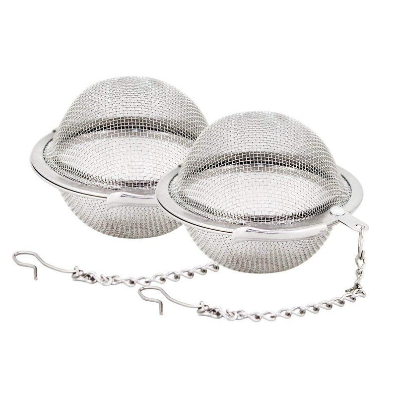 Fu Store 2pcs Stainless Steel Mesh Tea Ball 21 Inch Tea Strainers Teas Infuser Strainer Filters for Teas