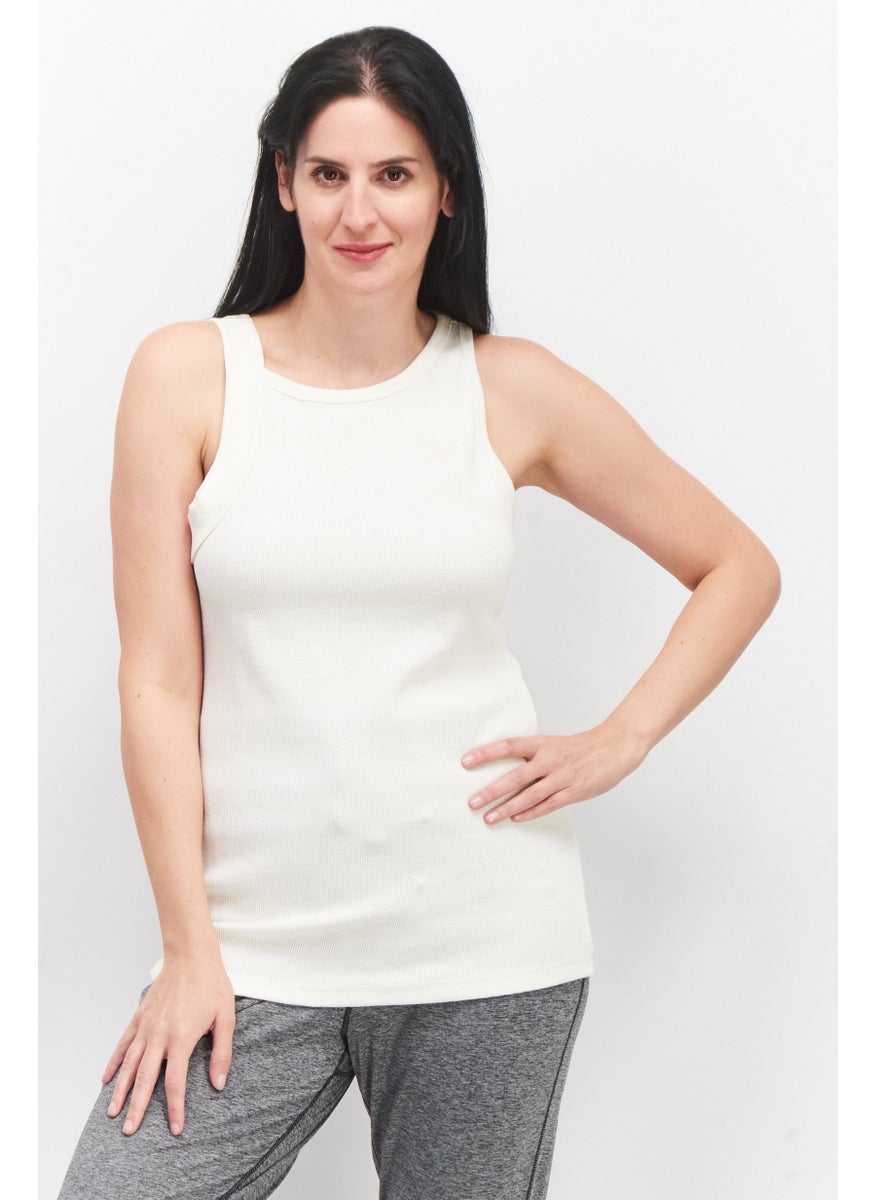 adidas Originals Women Sportswear Fit Sleeveless Running Tank Top, Off White  - Image 1