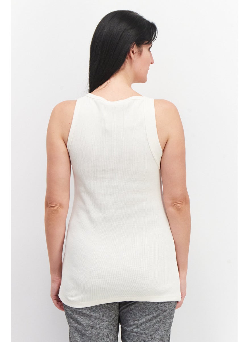 adidas Originals Women Sportswear Fit Sleeveless Running Tank Top, Off White  - Image 4